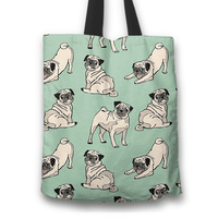 Load image into Gallery viewer, Designs by MyUtopia Shout Out:Pugs Fabric Totebag Reusable Shopping Tote
