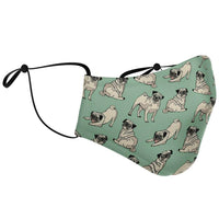 Load image into Gallery viewer, Designs by MyUtopia Shout Out:Pugs Fitted Face Mask with Adjustable Ear Loops and Filter pocket
