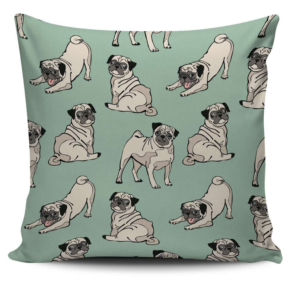 Designs by MyUtopia Shout Out:Pugs Pillowcase,Green,Pillowcases