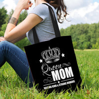 Load image into Gallery viewer, Designs by MyUtopia Shout Out:Queen Mom Fabric Totebag Reusable Shopping Tote
