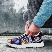 Load image into Gallery viewer, Designs by MyUtopia Shout Out:R2-D2 and BB-8 As Friends Blue/Pink Running Shoes
