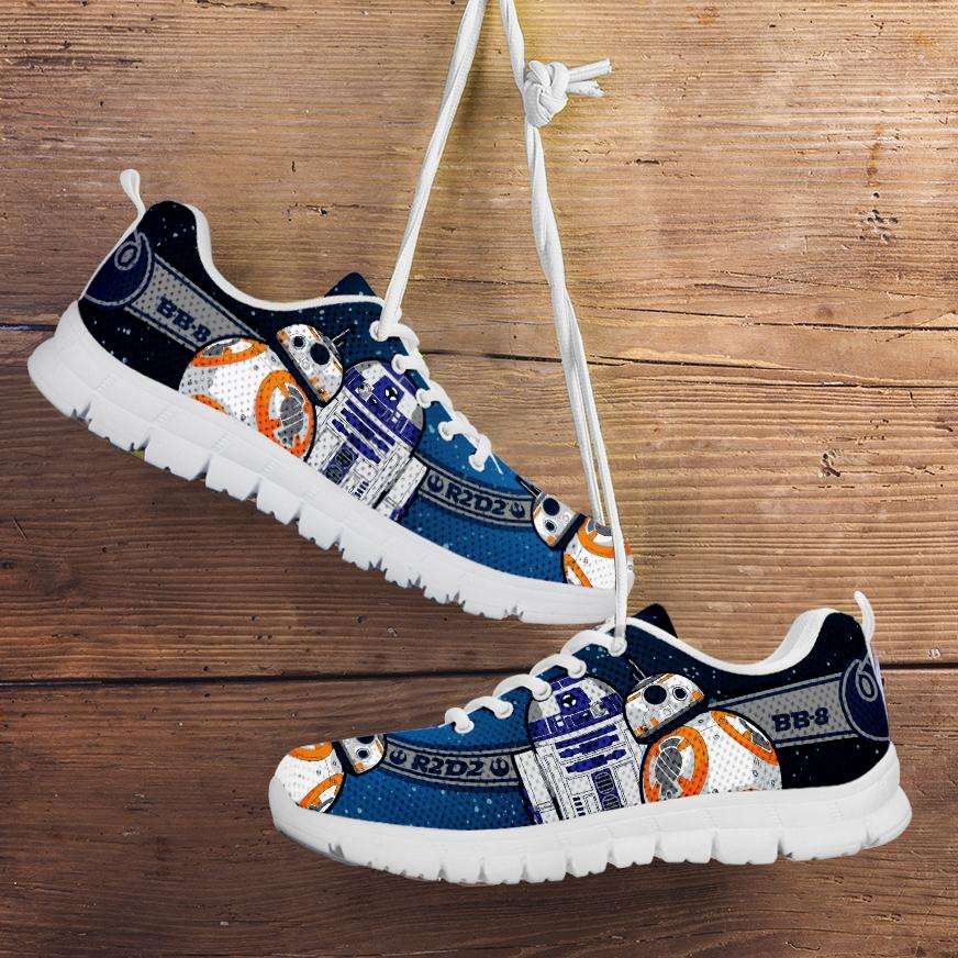 Designs by MyUtopia Shout Out:R2-D2 and BB8 As Friends Running Shoes,Kid's / 11 CHILD (EU28) / Blue,Running Shoes