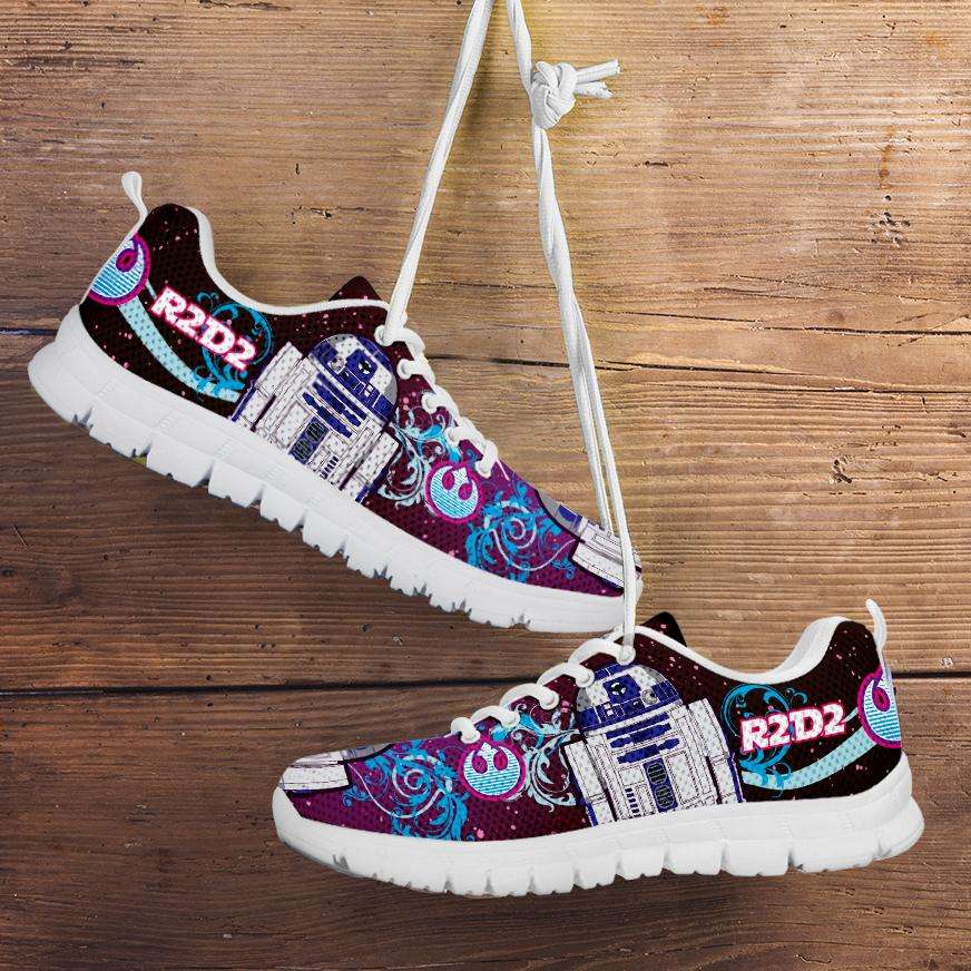 Designs by MyUtopia Shout Out:R2-D2 Running Shoes - Blue / Pink,Kid's / 11 CHILD (EU28) / Blue/Pink,Running Shoes