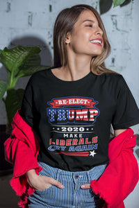 Load image into Gallery viewer, Designs by MyUtopia Shout Out:Re-elect Trump Liberals Cry Again Adult Unisex T-Shirt
