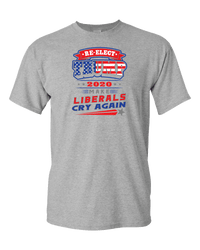 Load image into Gallery viewer, Designs by MyUtopia Shout Out:Re-elect Trump Liberals Cry Again Adult Unisex T-Shirt,Athletic Heather / S,Adult Unisex T-Shirt
