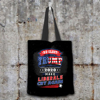 Load image into Gallery viewer, Designs by MyUtopia Shout Out:Re-Elect Trump Liberals Cry Again Fabric Totebag Reusable Shopping Tote
