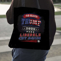 Load image into Gallery viewer, Designs by MyUtopia Shout Out:Re-Elect Trump Liberals Cry Again Fabric Totebag Reusable Shopping Tote
