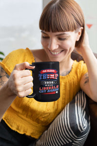 Load image into Gallery viewer, Designs by MyUtopia Shout Out:Re-elect Trump Make Liberals Cry Ceramic Coffee Mug - Black
