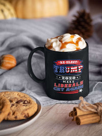 Load image into Gallery viewer, Designs by MyUtopia Shout Out:Re-elect Trump Make Liberals Cry Ceramic Coffee Mug - Black,11 oz / Black,Ceramic Coffee Mug
