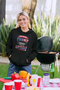 Load image into Gallery viewer, Designs by MyUtopia Shout Out:Re-Elect Trump Make Liberals Cry Core Fleece Pullover Hoodie
