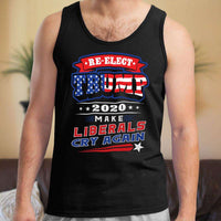 Load image into Gallery viewer, Designs by MyUtopia Shout Out:Re-Elect Trump Make Liberals Cry Cotton Unisex Tank Top,Black / X-Small,Tank Tops
