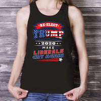 Load image into Gallery viewer, Designs by MyUtopia Shout Out:Re-Elect Trump Make Liberals Cry Cotton Unisex Tank Top
