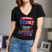 Load image into Gallery viewer, Designs by MyUtopia Shout Out:Re-Elect Trump Make Liberals Cry Ladies&#39; V-Neck T-Shirt
