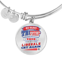 Load image into Gallery viewer, Designs by MyUtopia Shout Out:Re-elect Trump Make Liberals Cry Personalized Engravable Keepsake Bangle Bracelet
