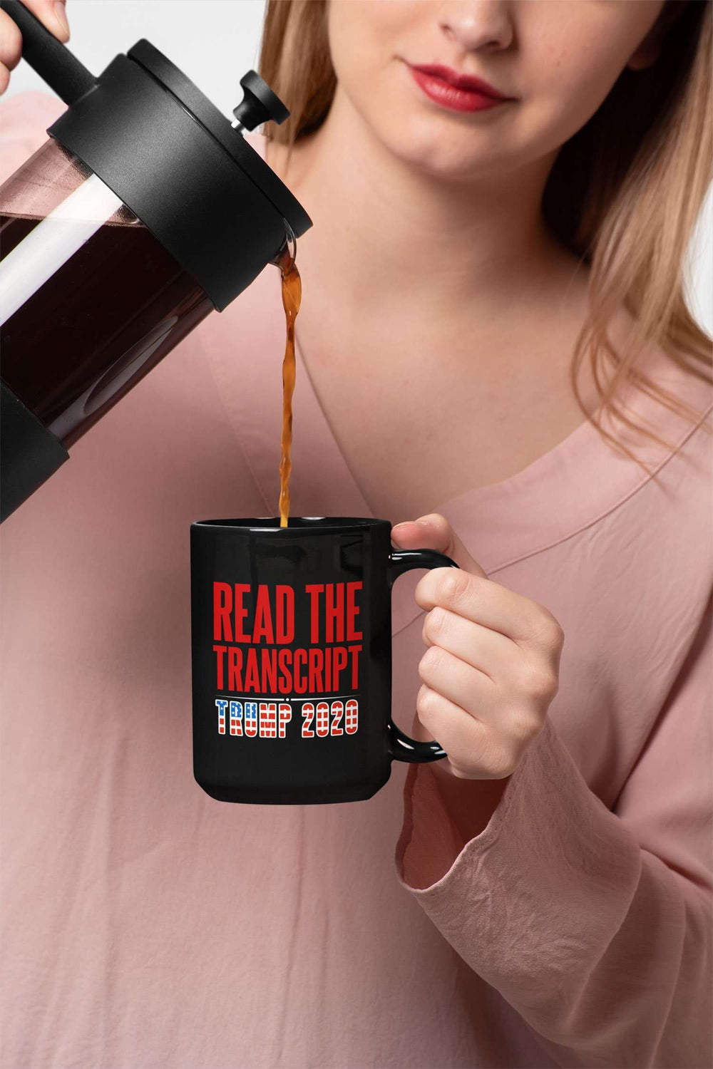 Designs by MyUtopia Shout Out:Read The Transcript Trump 2020 Ceramic Coffee Mug