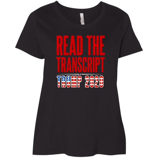 Read the Transcript Trump 2020 Ladies' Curvy T-Shirt | Designs by ...