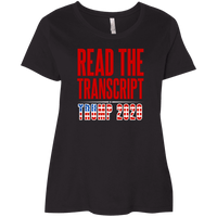 Load image into Gallery viewer, Designs by MyUtopia Shout Out:Read the Transcript Trump 2020 Ladies&#39; Curvy T-Shirt,Black / Plus 1X,T-Shirts
