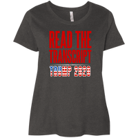 Load image into Gallery viewer, Designs by MyUtopia Shout Out:Read the Transcript Trump 2020 Ladies&#39; Curvy T-Shirt,Vintage Smoke / Plus 1X,T-Shirts
