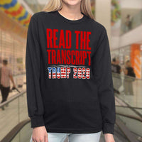 Load image into Gallery viewer, Designs by MyUtopia Shout Out:Read The Transcript Trump 2020 Long Sleeve Ultra Cotton T-Shirt
