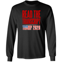 Load image into Gallery viewer, Designs by MyUtopia Shout Out:Read The Transcript Trump 2020 Long Sleeve Ultra Cotton T-Shirt,S / Black,Long Sleeve T-Shirts
