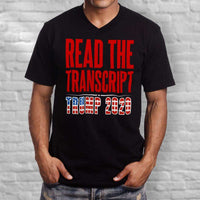 Load image into Gallery viewer, Designs by MyUtopia Shout Out:Read The Transcript Trump 2020 Men&#39;s Printed V-Neck T-Shirt
