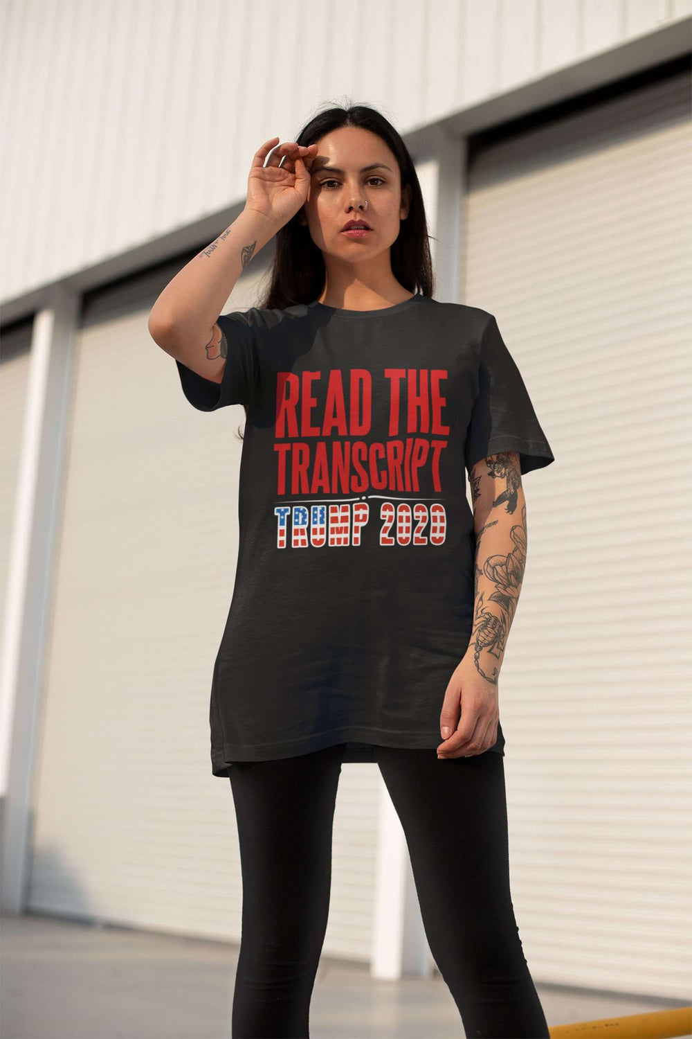 Designs by MyUtopia Shout Out:Read The Transcript Trump 2020 Unisex Jersey Short-Sleeve T-Shirt