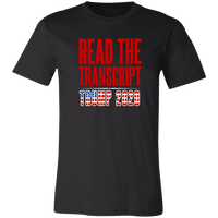 Load image into Gallery viewer, Designs by MyUtopia Shout Out:Read The Transcript Trump 2020 Unisex Jersey Short-Sleeve T-Shirt,X-Small / Black,T-Shirts
