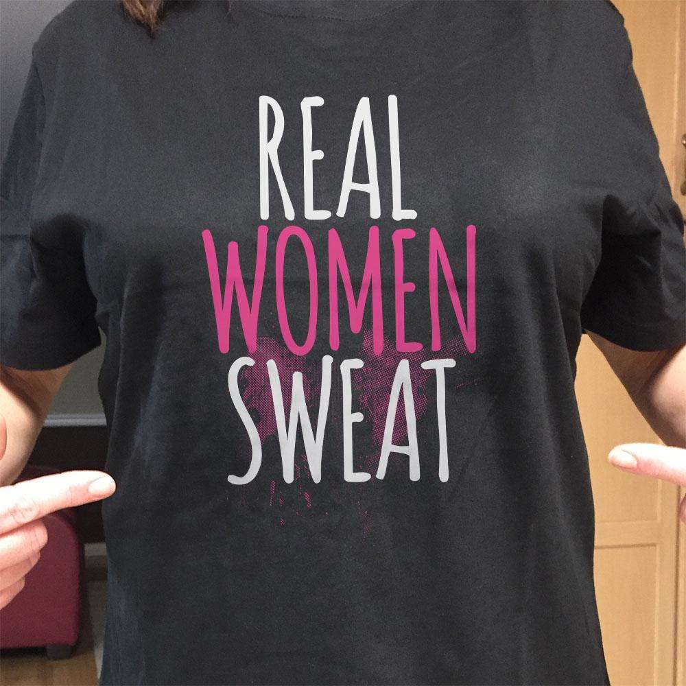 Designs by MyUtopia Shout Out:Real Women Sweat Adult Unisex T-Shirt