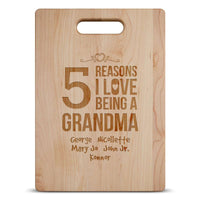 Load image into Gallery viewer, Designs by MyUtopia Shout Out:Reasons I Love Being a Grandma Personalized With Kids Names Engraved Maple Cutting Board

