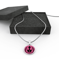 Load image into Gallery viewer, Designs by MyUtopia Shout Out:Rebel Jedi Handcrafted Jewelry,Necklace w/ snake chain 18“-22“ / Silver,Necklace
