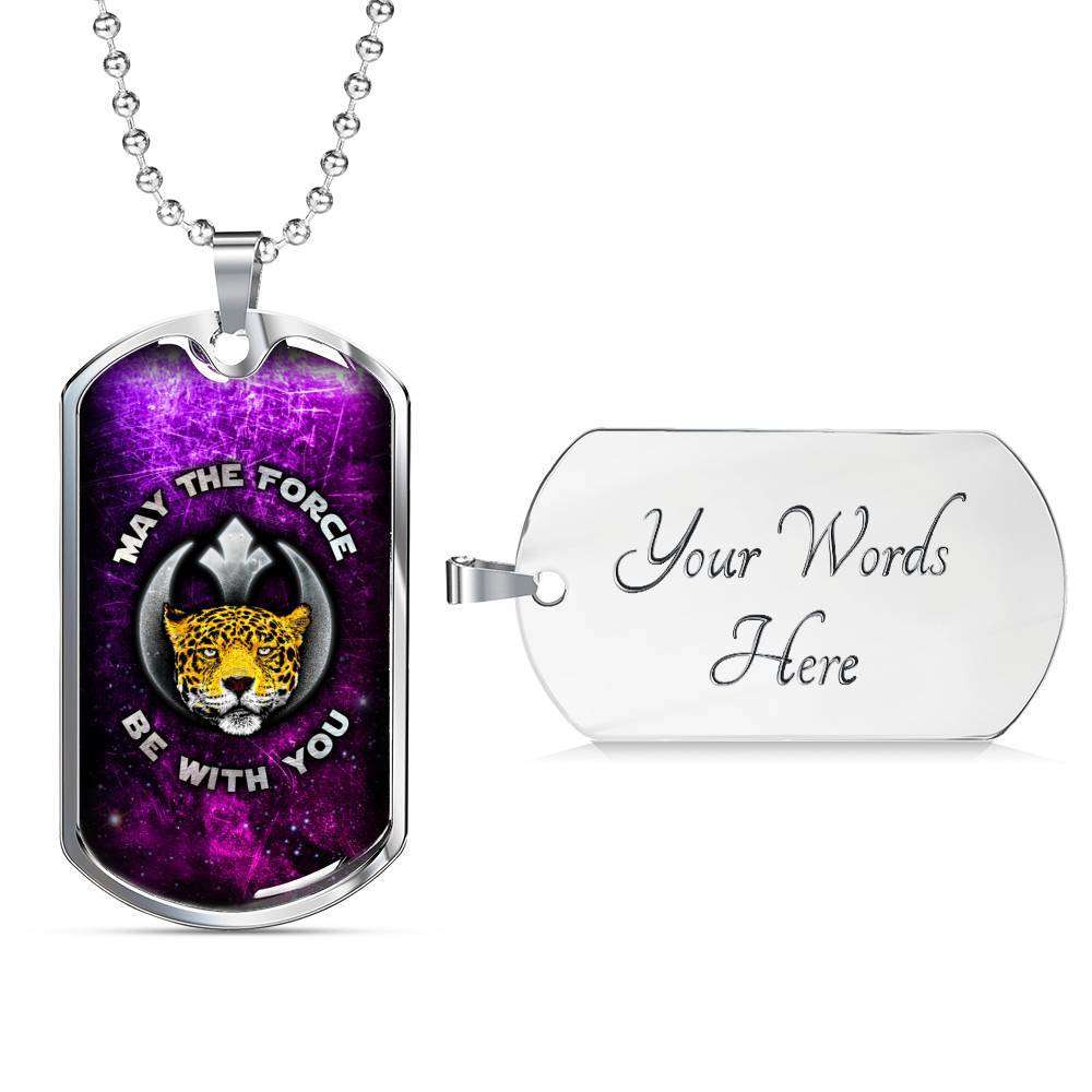Designs by MyUtopia Shout Out:Rebel Phoenix Leopard Engravable Keepsake Dog Tag,Silver / Yes,Dog Tag Necklace