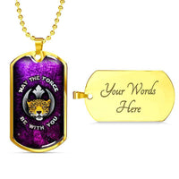 Load image into Gallery viewer, Designs by MyUtopia Shout Out:Rebel Phoenix Leopard Engravable Keepsake Dog Tag,Gold / Yes,Dog Tag Necklace
