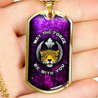 Load image into Gallery viewer, Designs by MyUtopia Shout Out:Rebel Phoenix Leopard Engravable Keepsake Dog Tag,Gold / No,Dog Tag Necklace
