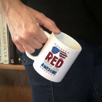 Load image into Gallery viewer, Designs by MyUtopia Shout Out:Red White and Awesome White Coffee Mug
