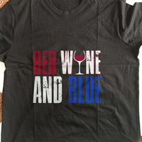 Load image into Gallery viewer, Designs by MyUtopia Shout Out:Red Wine and Blue Adult Unisex T-Shirt
