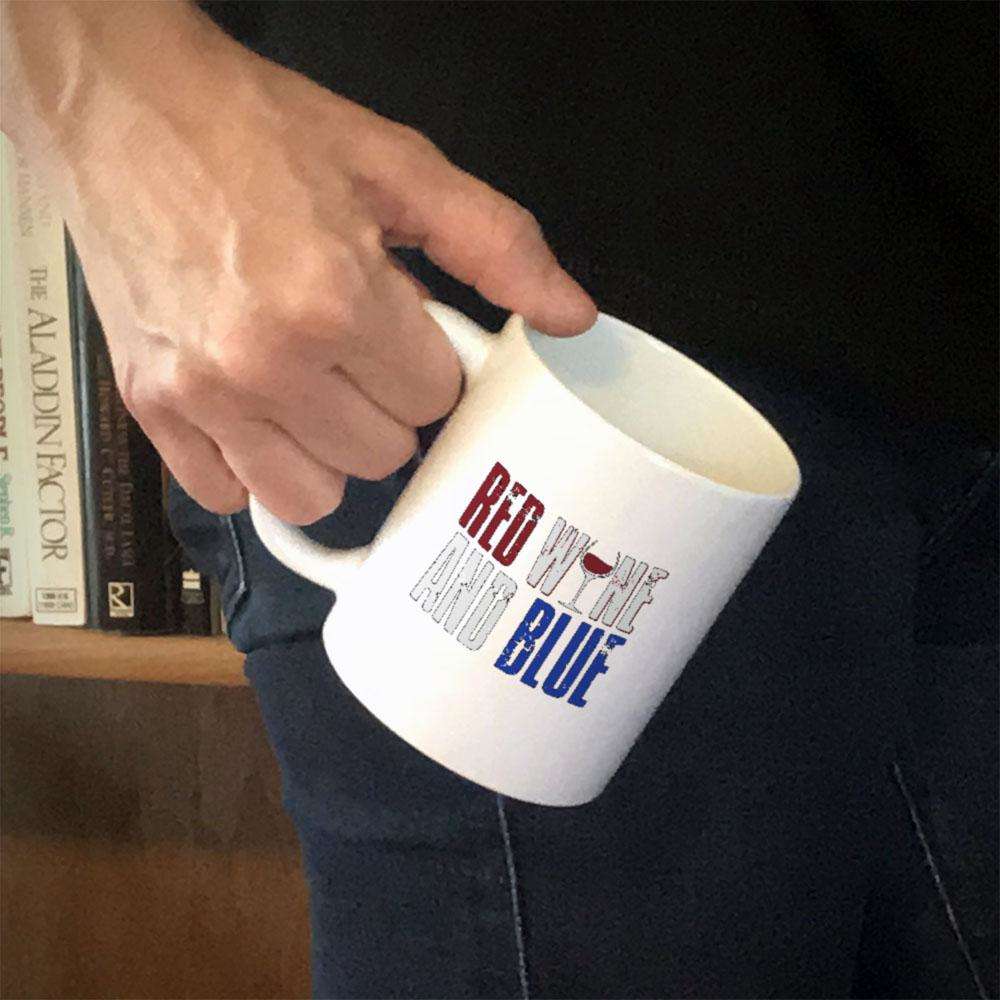 Designs by MyUtopia Shout Out:Red Wine and Blue White Coffee Mug