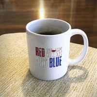 Load image into Gallery viewer, Designs by MyUtopia Shout Out:Red Wine and Blue White Coffee Mug,11oz / White,Ceramic Coffee Mug
