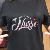 Load image into Gallery viewer, Designs by MyUtopia Shout Out:Registered Nurse Adult Unisex Black T-Shirt
