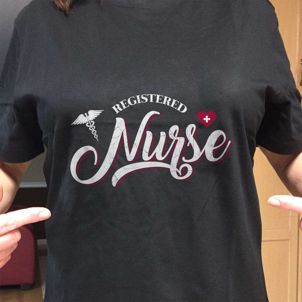 Designs by MyUtopia Shout Out:Registered Nurse Adult Unisex Black T-Shirt