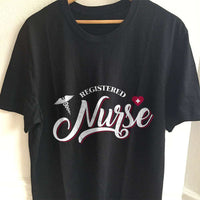 Load image into Gallery viewer, Designs by MyUtopia Shout Out:Registered Nurse Adult Unisex Black T-Shirt,S / Black,Adult Unisex T-Shirt
