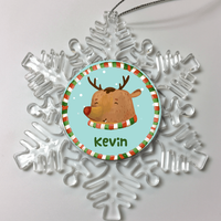 Load image into Gallery viewer, Designs by MyUtopia Shout Out:Reindeer Name Personalized Christmas Ornament,Christmas Snow Flake,Personalized Christmas Ornament
