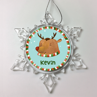 Load image into Gallery viewer, Designs by MyUtopia Shout Out:Reindeer Name Personalized Christmas Ornament,Christmas Snow Crystal,Personalized Christmas Ornament
