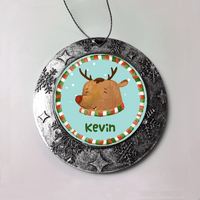 Load image into Gallery viewer, Designs by MyUtopia Shout Out:Reindeer Name Personalized Christmas Ornament,Christmas Round Ornament,Personalized Christmas Ornament
