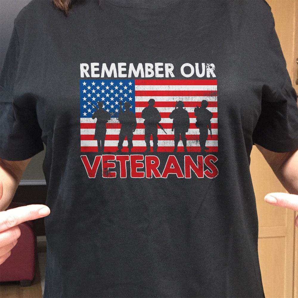 Designs by MyUtopia Shout Out:Remember Our Veterans Adult Unisex T-Shirt