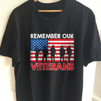 Load image into Gallery viewer, Designs by MyUtopia Shout Out:Remember Our Veterans Adult Unisex T-Shirt,S / Black,Adult Unisex T-Shirt
