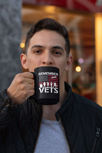 Load image into Gallery viewer, Designs by MyUtopia Shout Out:Remember Our Veterans Ceramic Coffee Mug - Black
