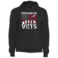 Load image into Gallery viewer, Designs by MyUtopia Shout Out:Remember Our Veterans Core Fleece Pullover Hoodie,S / Jet Black,Pullover Hoodie
