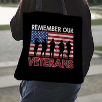 Load image into Gallery viewer, Designs by MyUtopia Shout Out:Remember Our Veterans Fabric Totebag Reusable Shopping Tote
