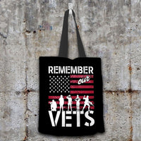 Load image into Gallery viewer, Designs by MyUtopia Shout Out:Remember Our Veterans Fabric Totebag Reusable Shopping Tote
