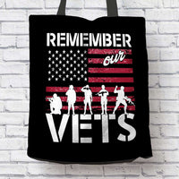 Load image into Gallery viewer, Designs by MyUtopia Shout Out:Remember Our Veterans Fabric Totebag Reusable Shopping Tote
